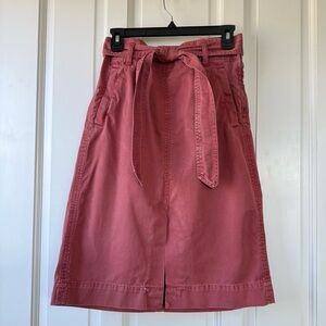 J.CREW Soft Red Tie Waist Spring Summer Midi Skirt - Sz 2